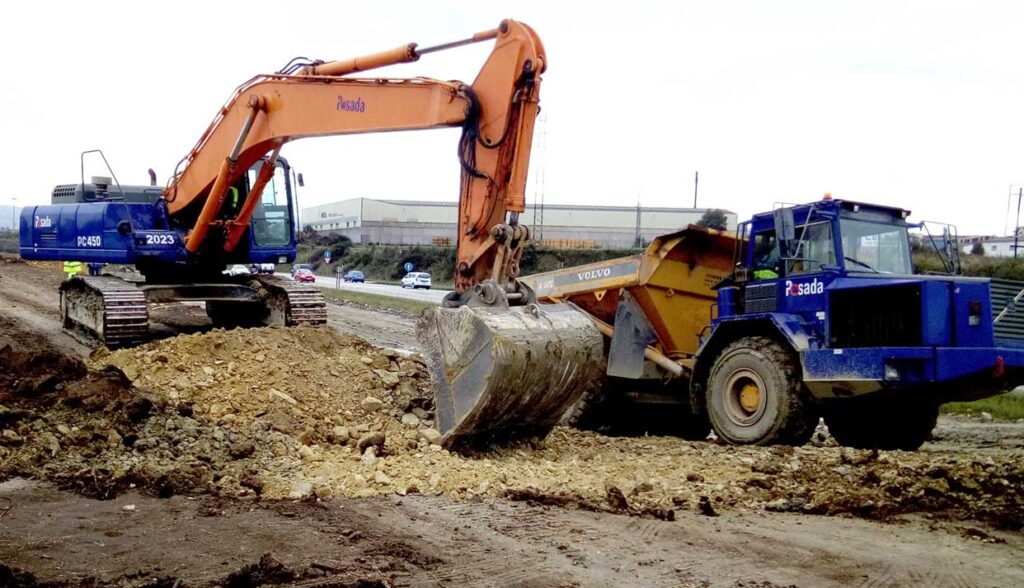 excavación movimiento de tierras accesos Musel Gijón